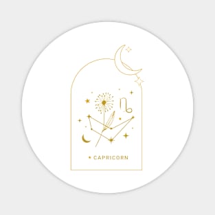 Capricorn Zodiac Constellation and Flowers - Astrology and Horoscope Magnet